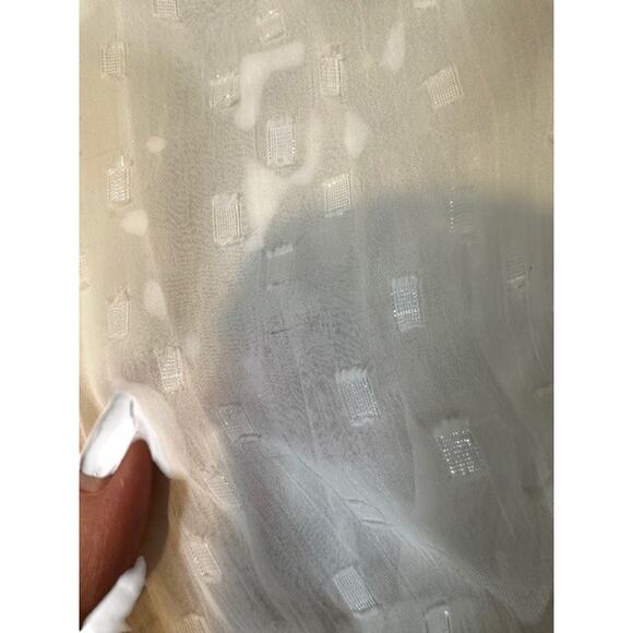 BOG Collective Cream Long Sleeve Ruffled Polka Dot Sheer Blouse Top Women Sz S - Picture 7 of 12